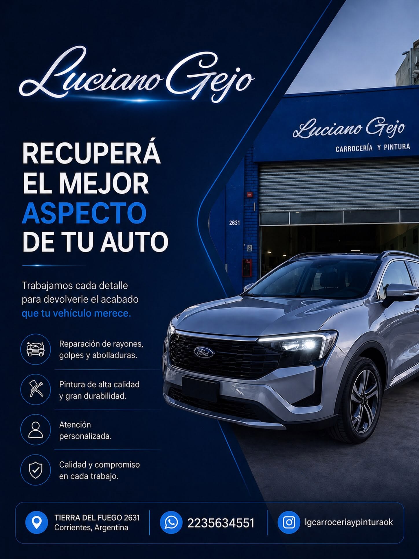Luciano Gejo - Taller y Vehículo terminado con acabado premium